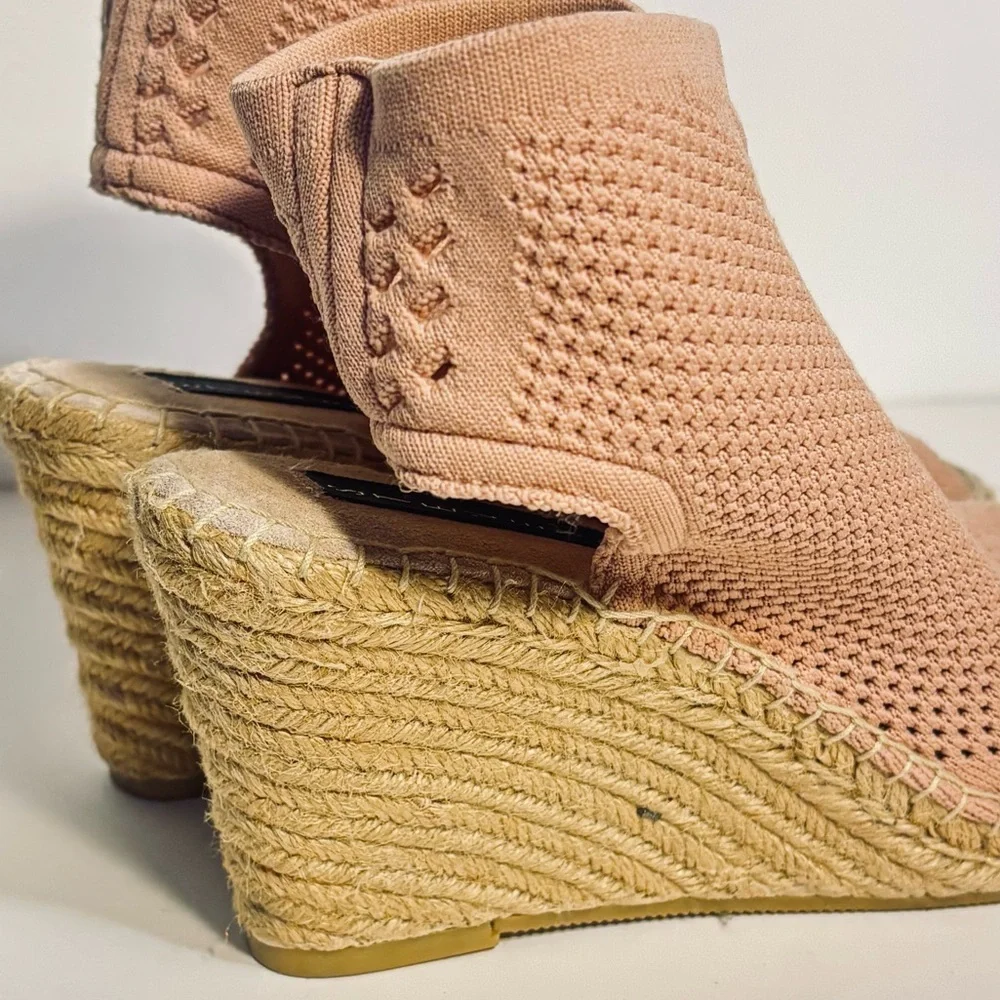 Steven by Steve Madden Loca Knit Pink Espadrille Wedge Size 9.5